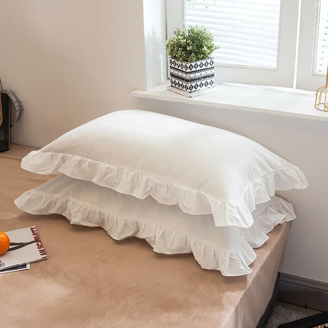 48x74 см Омывается подушка из хлопка с эффектом памяти Чехол Европейский рюшами