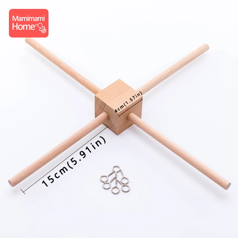 10-Piece Wooden Baby Mobile Hanger Set - Natural Wood Crib Mobile Holder Frame DIY Baby Mobile Bell image 4