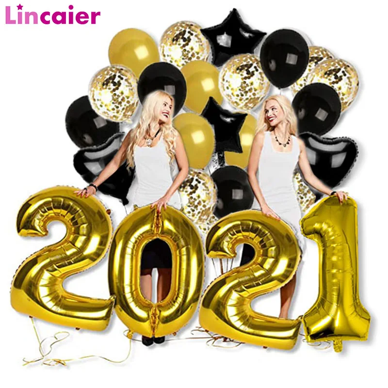 40 дюймов 2021 с новым годом золотые фольгированные шары рождественские украшения
