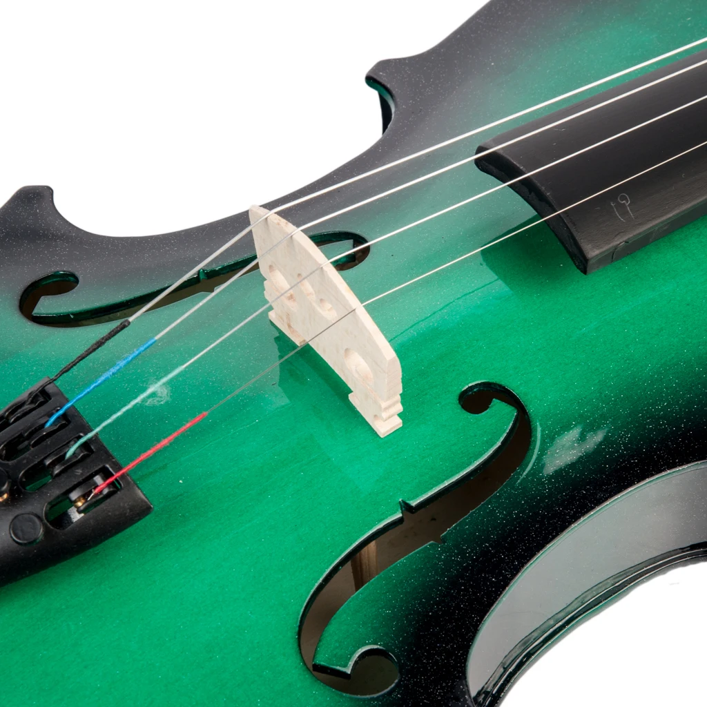 NAOMI 4/4 Violin Set With Violin+Bow+Bridge+String+Rosin+Case Green & Black Gradual Color Beginner Level | Спорт и развлечения