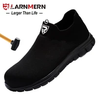 larnmerm mens safety shoes work shoes for women steel toe lightweight breathable warehouse construction protection shoe