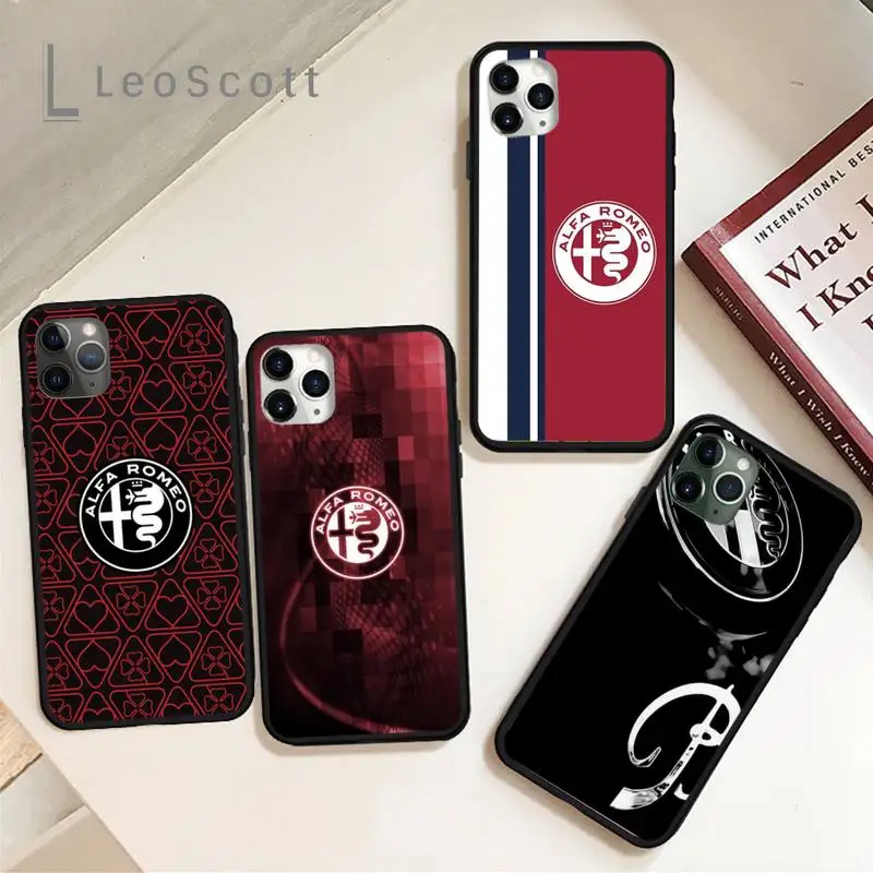 

Design Alfa Romeo red phone case for iPhone 11 12 pro XS MAX 8 7 6 6S Plus X 5S SE 2020 XR Soft silicone