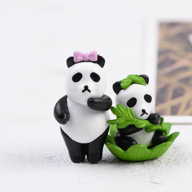 4 шт. разнообразие милые панды куклы игрушки мох микропейзаж украшения