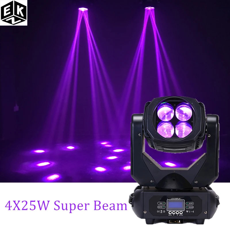 

LED 4X25W four-eye super beam moving head light 100W stage effect lighting is suitable for disco ball dance hall and other place