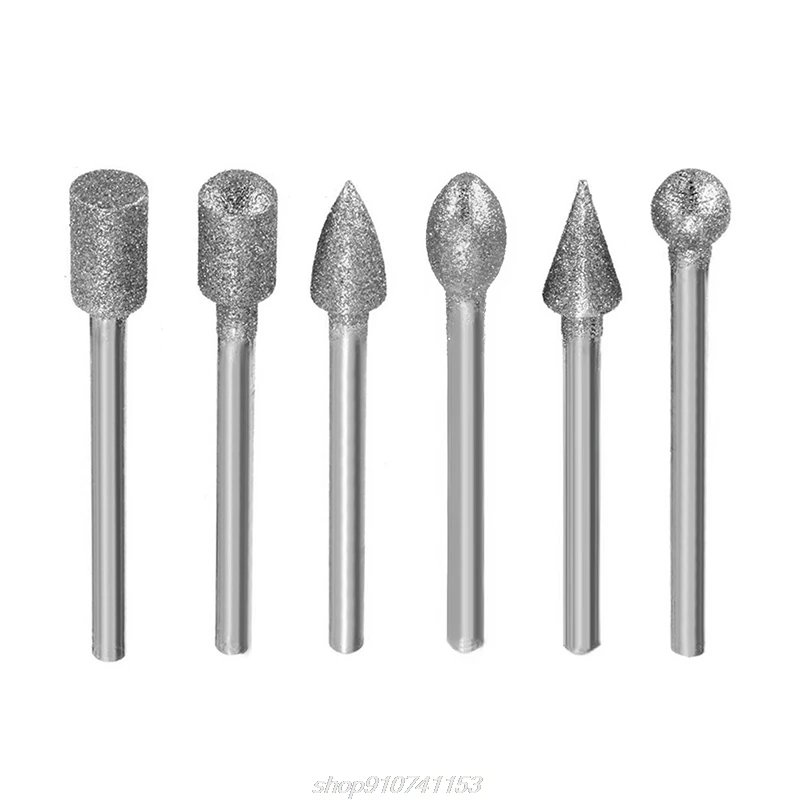 

20Pcs 3mm Shank Diamond Burr Bit Cut Engraving Carving Rotary Drill Bits New J08 21 Dropshipping