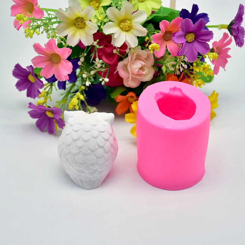 3D форма для мыла в виде совы свечей силиконовая ручной работы украшение шоколада