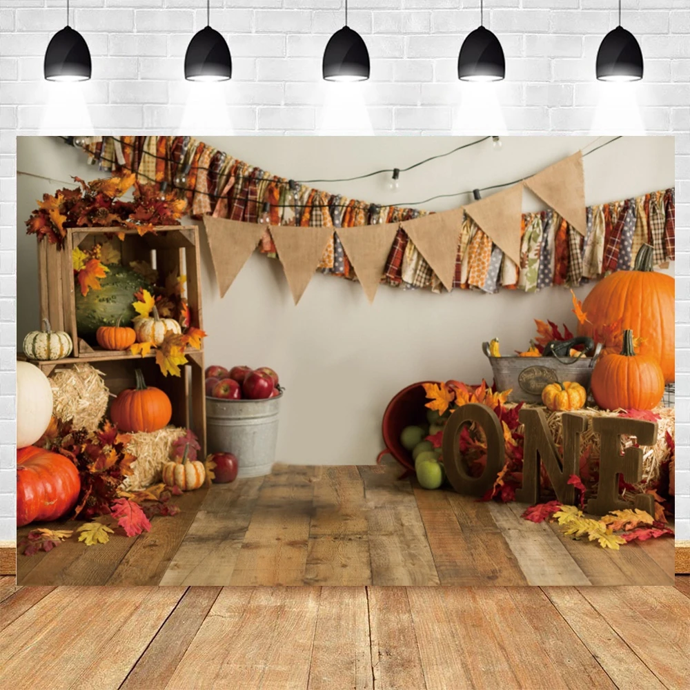 

Фон Yeele для фотосъемки детей на день рождения, Осенний фон с тыквой и цветами для портретной вечеринки, фон для фотостудии, фотозона