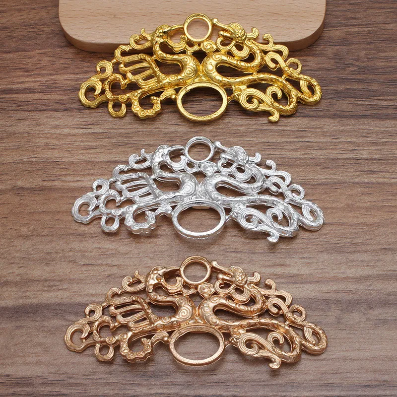 

5 PCS 42*90mm Vintage Metal Alloy Dragon Connectors DIY Hair Accessories Connectors Charm For Jewelry making