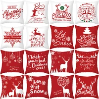 christmas cushion cover cartoon elk throw pillow covers xmas decorative new year letter printed pillowcase for sofa car 4545cm