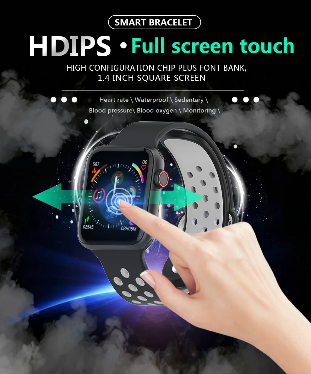GIAUSA Bluetooth M3 Смарт часы с полным сенсорный экран для сердечного ритма Монитор