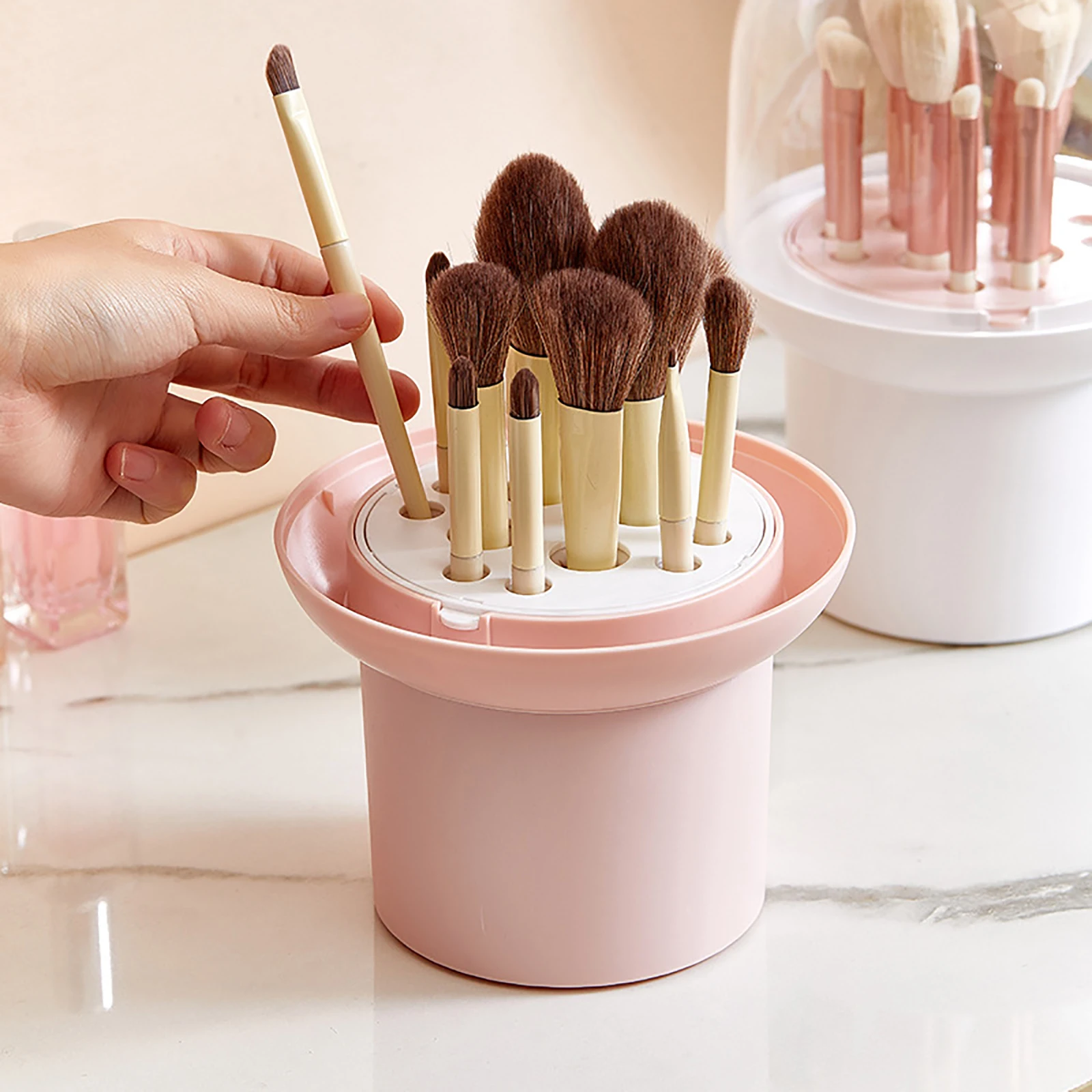 

Makeup Brush Holders With Lid Dustproof Makeup Brush Holder Clear Cosmetic Brush Storage Box Makeup Bushes Organizer