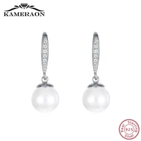evening kpop earrings female with stones silver 925 jewelry for women dangling baroque natural pearls white wedding earring