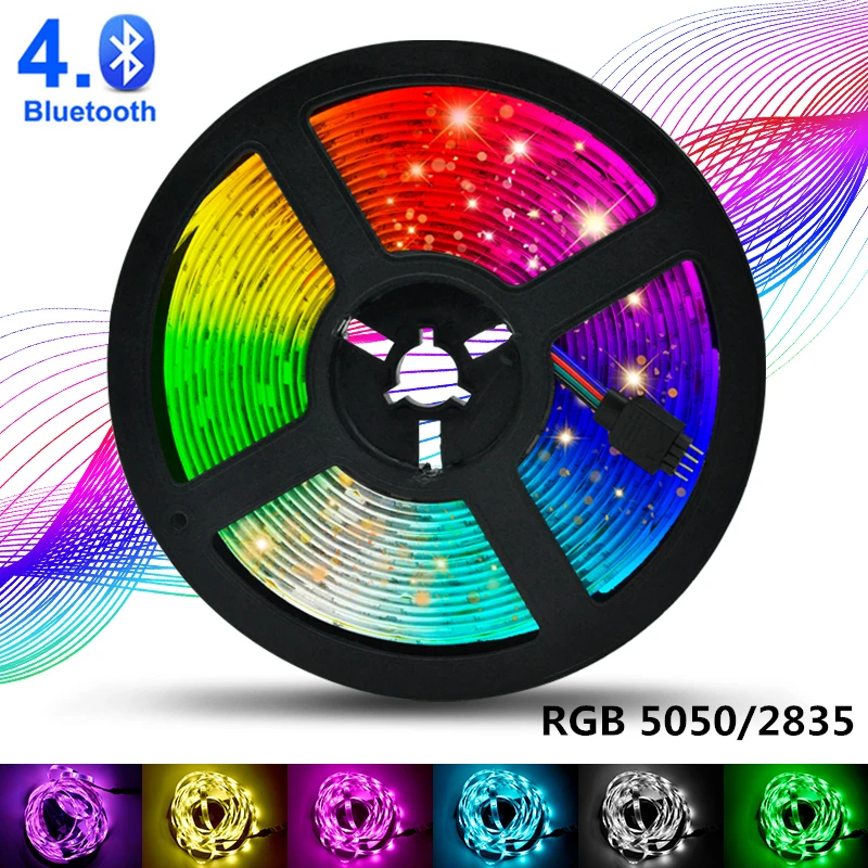 Светодиодная лента с Wi Fi RGB 5050 SMD 2835 водонепроницаемая гибкая Управлением по Bluetooth
