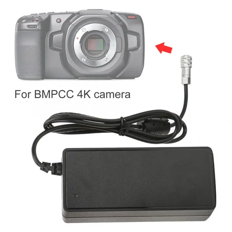 charger 4 Pins Mini XLR 12V 3A Power Supply Charger Adapter for BMPCC 4K Video Camera Black | Электроника
