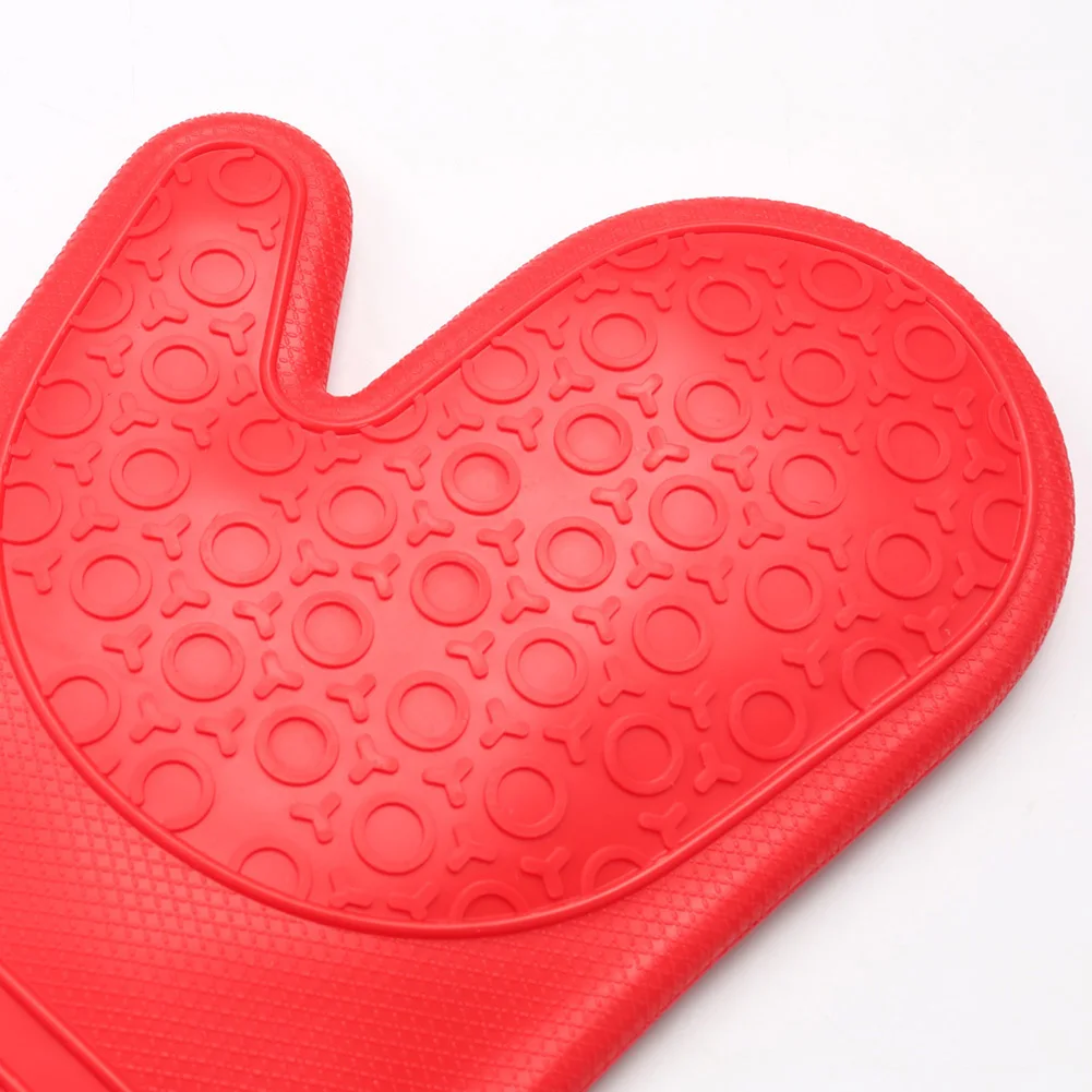 Длинные толстые силиконовые перчатки с диагональным отверстием и