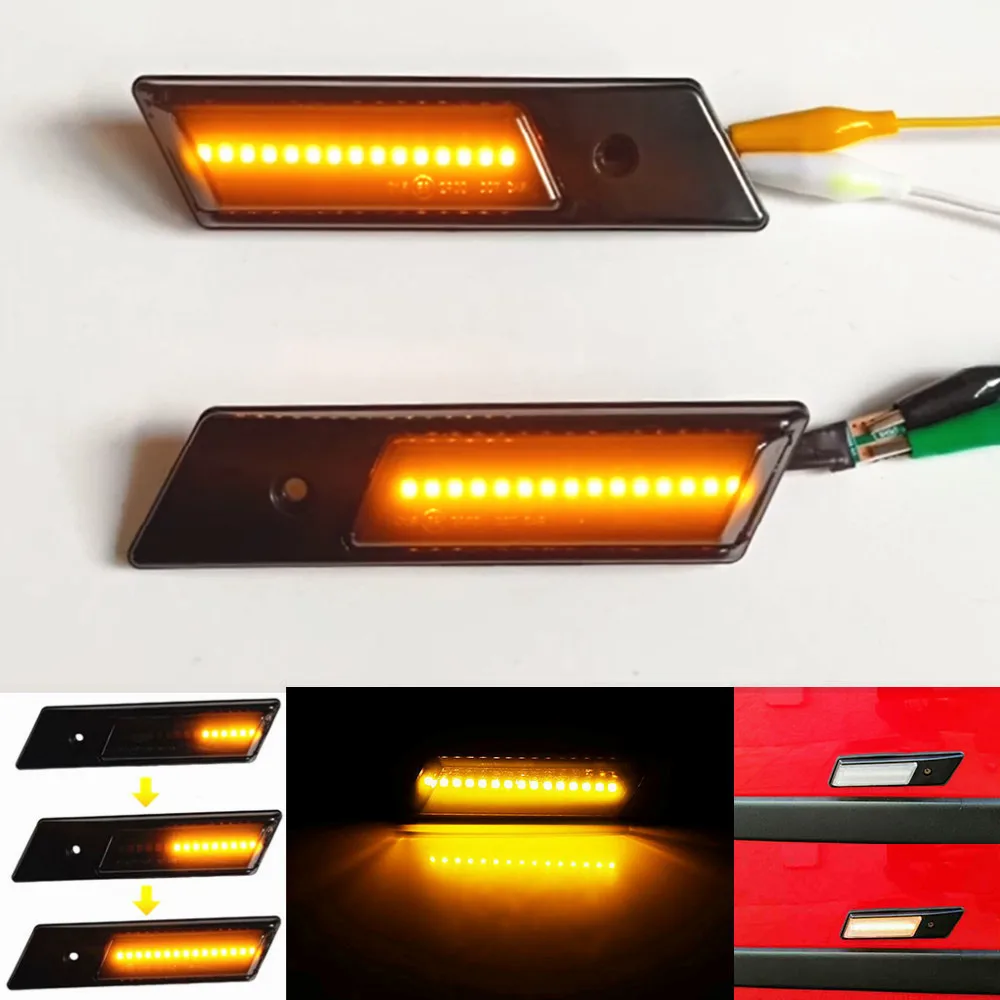 Led Dynamic Turn Signal Light Marker Sequential Blinker Lamp For BMW E24 E28 E30 M3 E32 E34 M5 E36 Side Lights Streamer Models