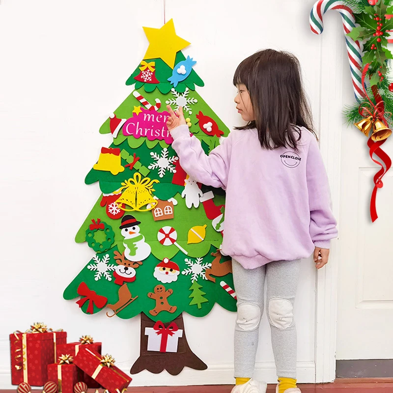 

Sensorial Montessori Baby Toys Diy Felt Christmas Tree For Kids Toddlers Busy Board Christmas Decoration For Home New Year Gifts