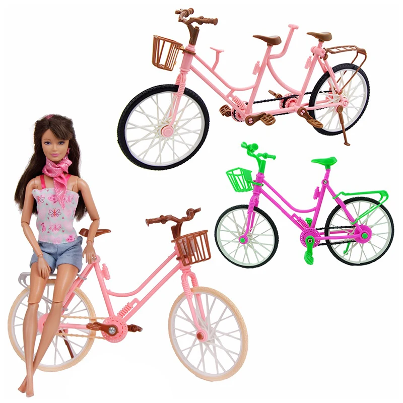 

Mix Style Doll Furniture Play Toys Bike Single/Tandem Bicycle For Barbies Doll Accessories Dollhouse DIY Scene decoration Gifts