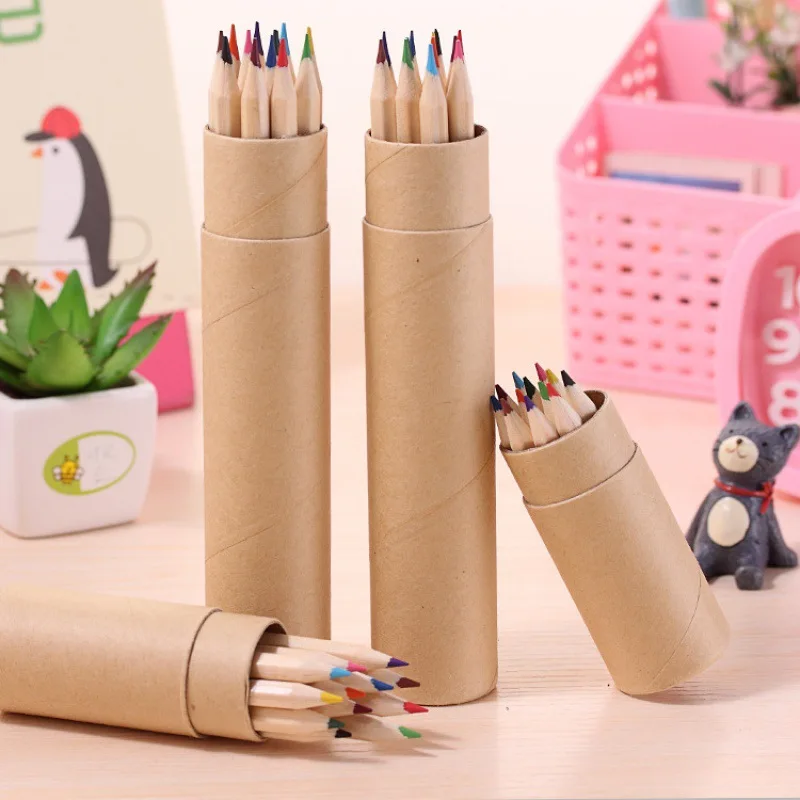 

Art Colored Pencils 12 Colors Wooden Pencil Set for Kids Painting Drawing Graffiti Tools Crayon Stationery Boxed Non-Toxic lead