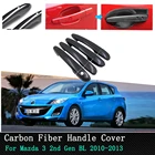 Наклейки на дверные ручки автомобиля для Mazda 3 2-го поколения BL Axela 2010 2012 2013 Хромуглеродное волокно крышка дверной ручки автомобильные аксессуары