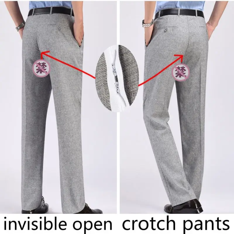 

Xiku Men's Open-crotch Pants Office No-take-off Banquet Invisible Zipper Open File Go Out To Play Field Outdoorsconvenience