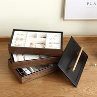 luxury large wooden jewelry box organizer 3 layers display jewelry storage case casket earrings ring necklace jewellery boxes