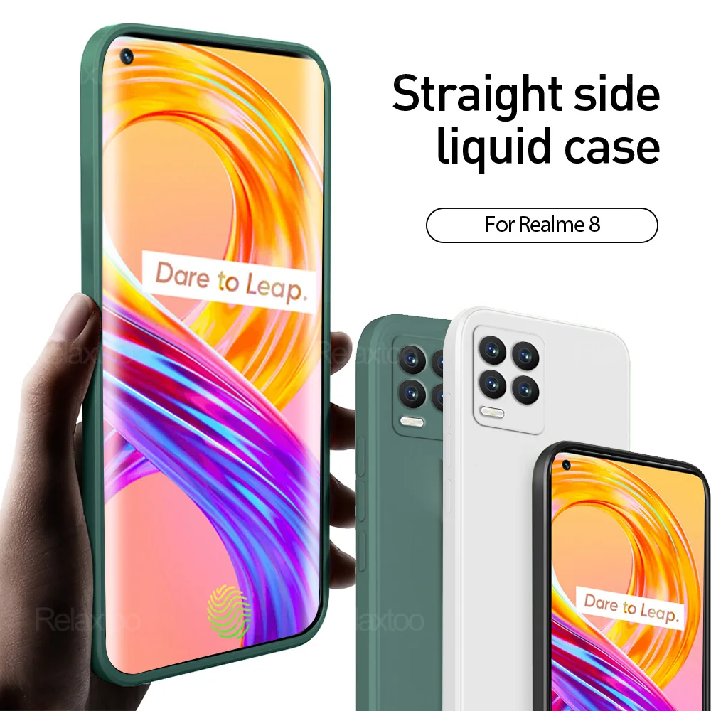 realmy 8i shockproof phone back cover for oppo realmi8i i8 realme 8 pro 8pro square liquid soft silicone protector case fundas free global shipping