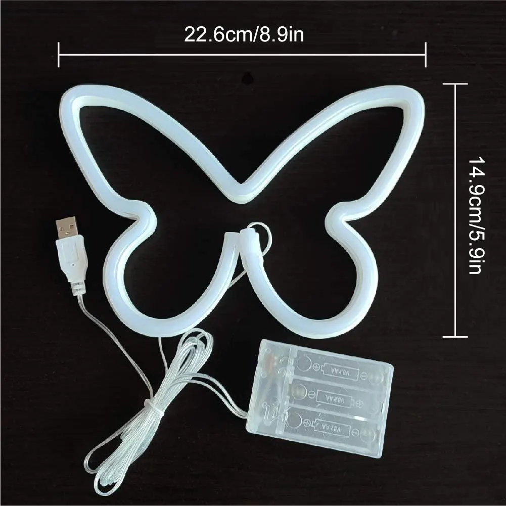 

Neon Light Butterfly Neon Sign Led Neon Night Light Wall Hanging Lamp Home Wall Decor LED Night Lamp Romantic Birthday Gift