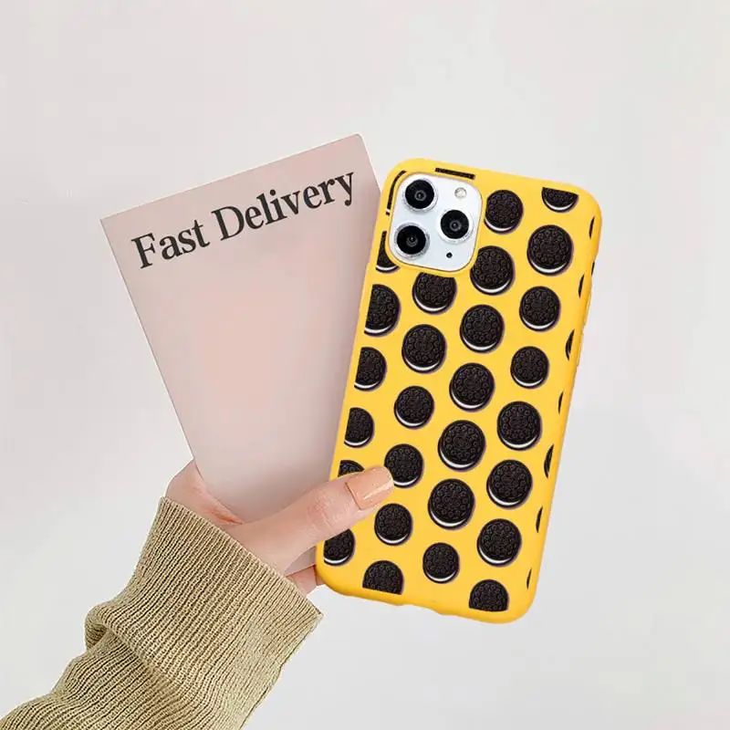 

Hot Oreo Snickers Phone Case Candy Color Yellow for iPhone 11 12 pro XS MAX 8 7 6 6S Plus X 5S SE 2020 XR