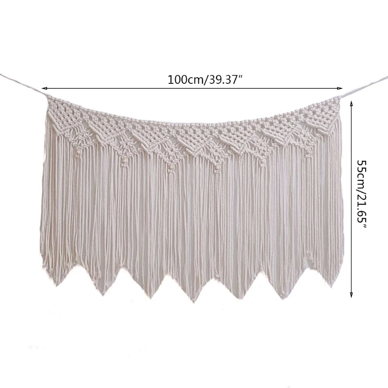 

Long Tassel Woven Tapestry Wall Hanging Boho Macrame Rope Bohemian Home Decorations Bedroom Hand Knotted Rope Home Bedroom Decor