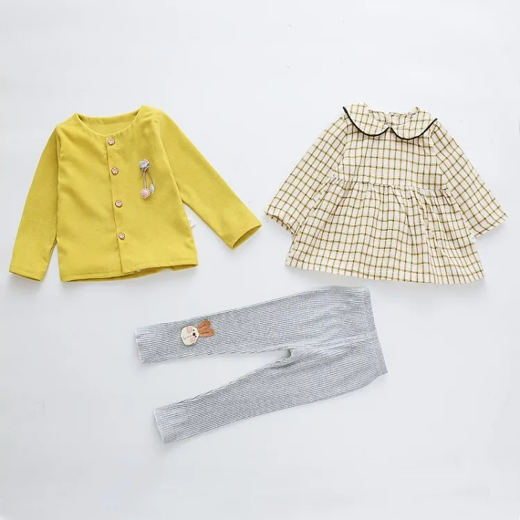 Весенне-осеннее платье для новорожденных Хлопковое малышей с ананасом нарядные