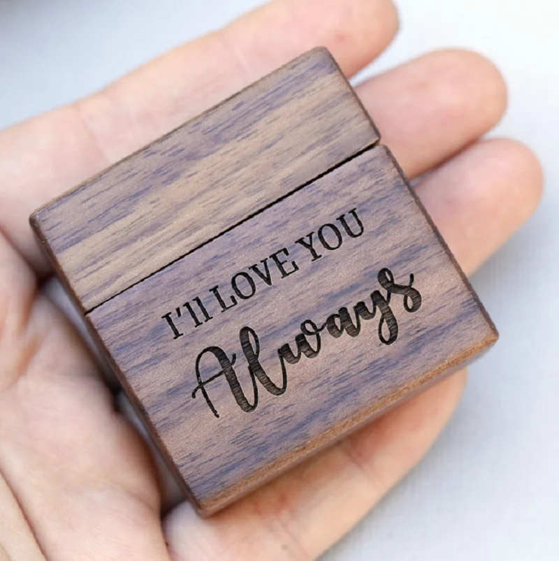 Персонализированная Коробка для обручального кольца ореховая коробка