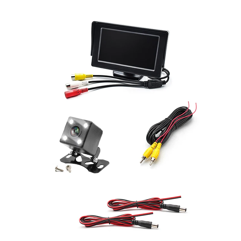 2в1 комплект системы парковки автомобиля 4 3 InchTft Lcd цветной монитор заднего вида +