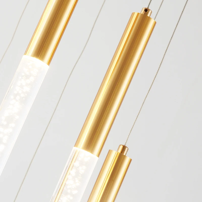 売る 最新デザイン玄関スパイラル装飾リニアアクリル現代ロングカスタムライト階段シャンデリア高天井