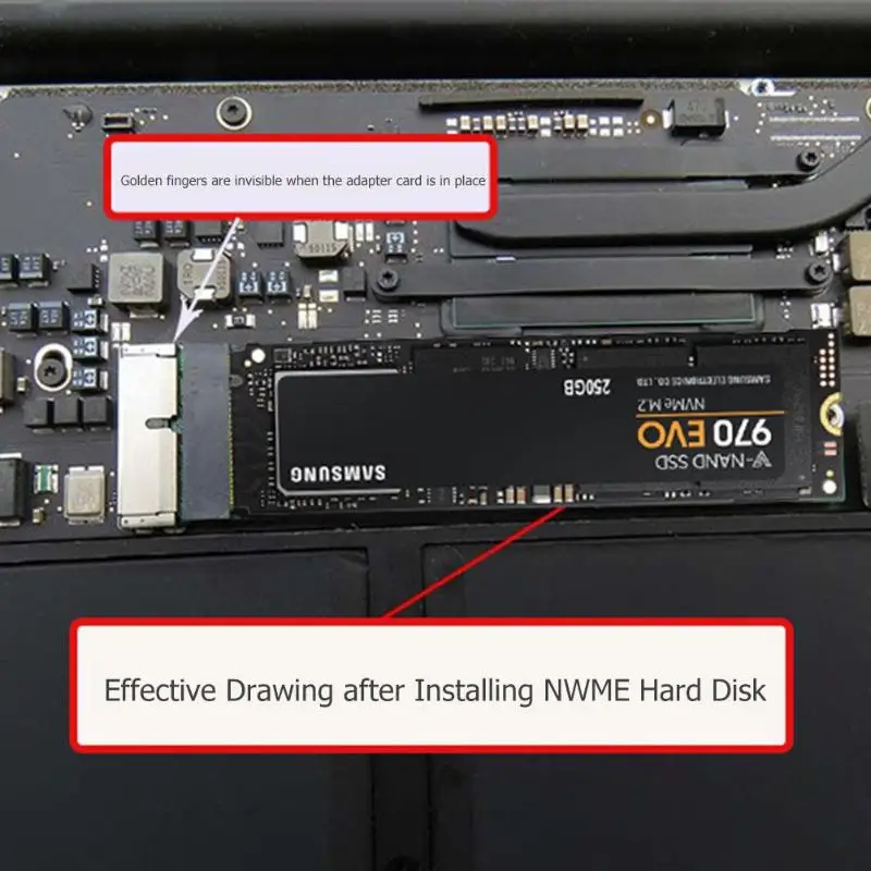 H1111Z добавить на карту NVMe PCIe M.2 M ключ SSD адаптер карта расширения для Macbook Air 2013 2014 2015