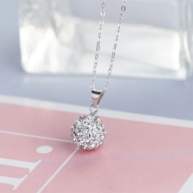 Ожерелье женское из серебра 925 пробы с кулоном в виде кубического циркония|Шармы|