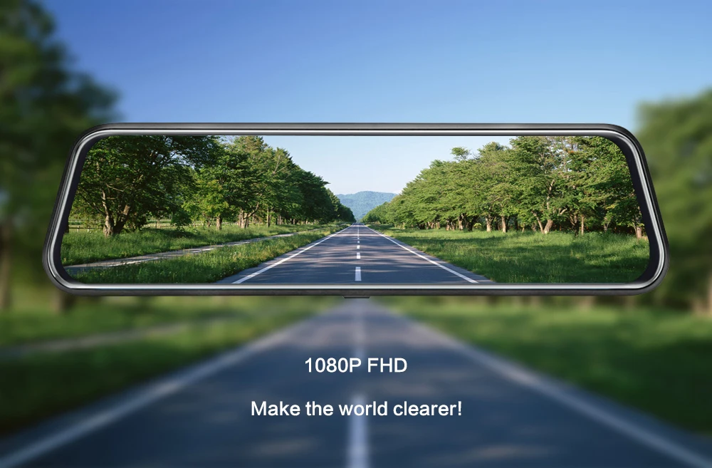10 дюймов ips 2.5D Автомобильный видеорегистратор с сенсорным экраном зеркало поток зеркало заднего вида тире камера Dash Cam двойная камера для автомобиля Full Hd привод рекордер