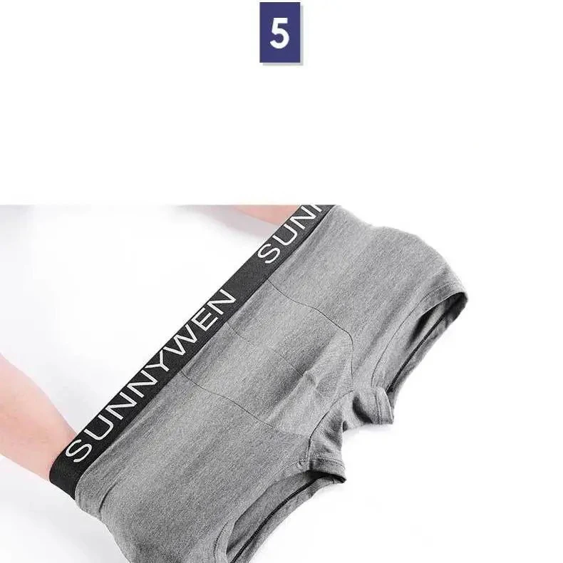 6Pcs Men Boxer Short Cotton Underwear Men's Solid Panties Breathable Boxershorts Large Size L-3XL U Convex Pouch For Men Boxers