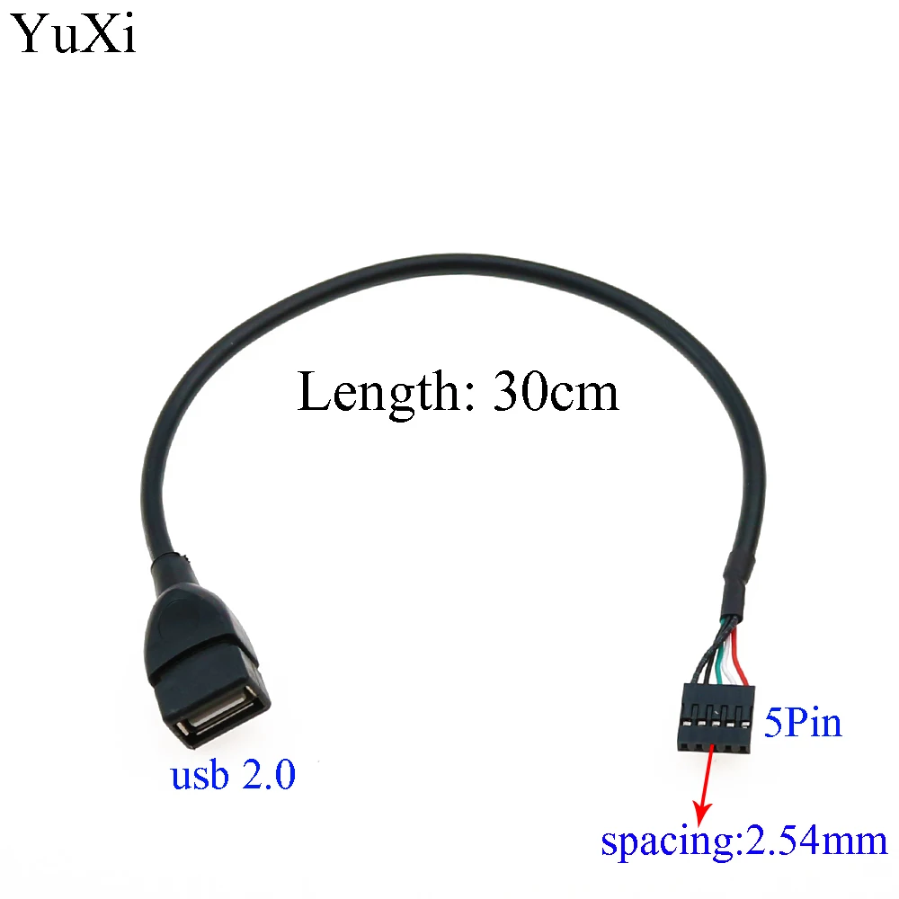 YuXi USB 2 0 5pin Tpye A гнездовой панельный адаптер к Dupont 54/5Pin Удлинительный кабель для