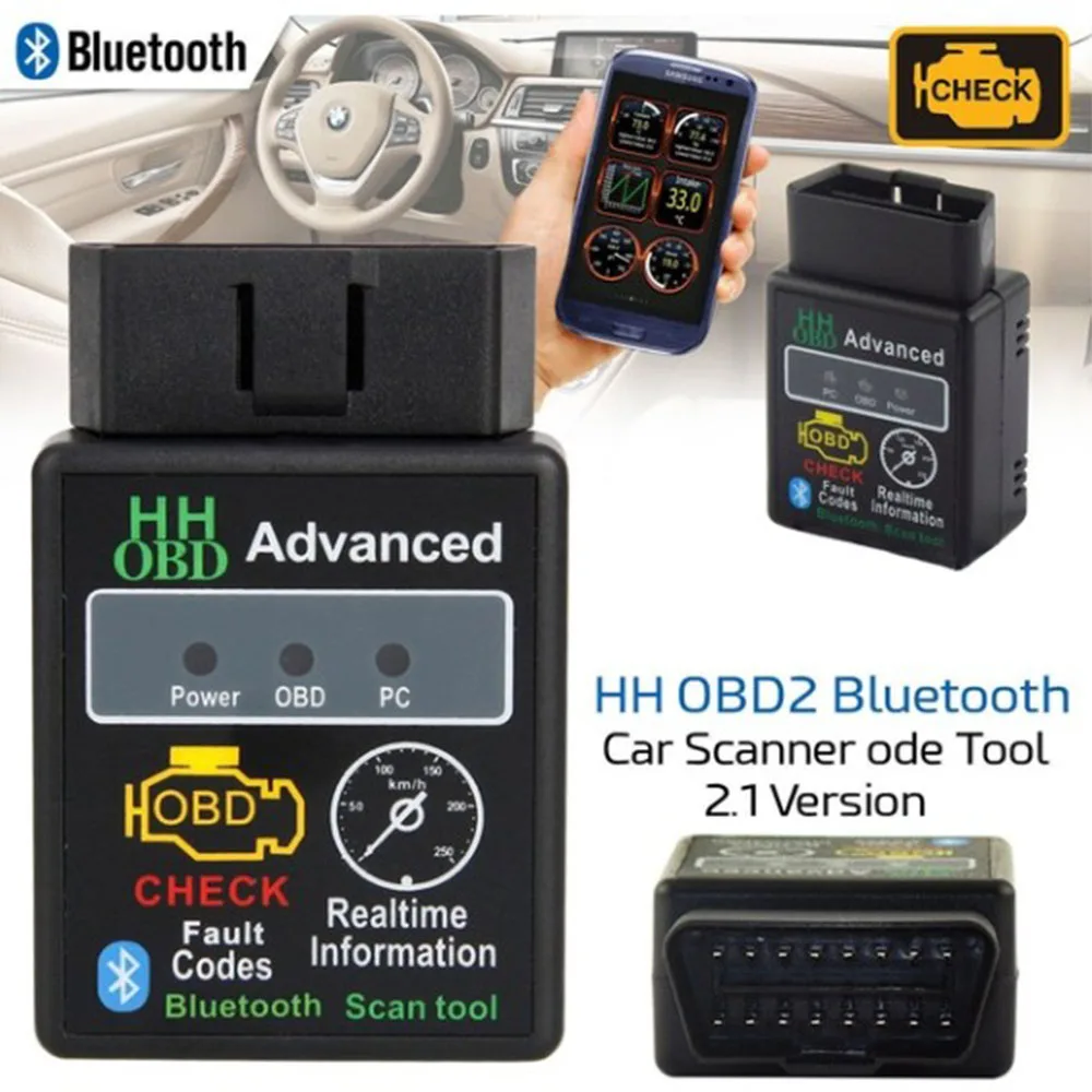 ELM327 Автомобильный сканер Bluetooth OBDII Автомобильная диагностика Wish Torque Android HTX OBD2 II