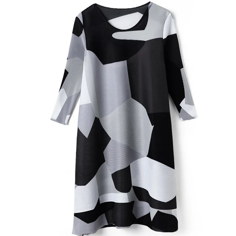 

LANMREM 2021 Women Loose Autumn Dress Lady Printed Dress Summer Dresses Elegant Female Streetwear Clothes 2A3405