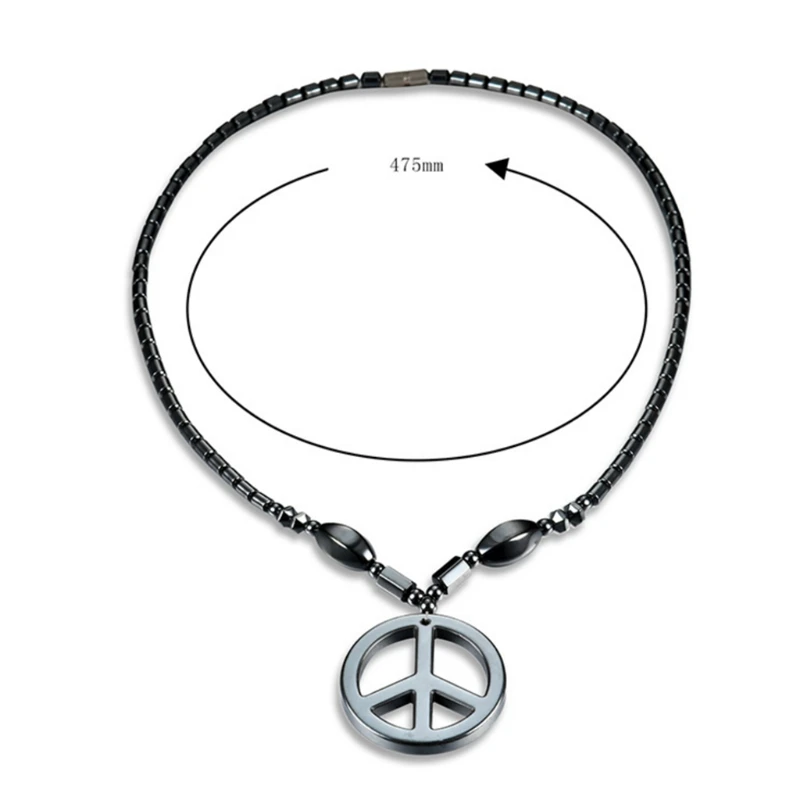 

Hematite Necklace With Magnetic Therapy Healing Health Unisex Jewelry Geometric 69HB