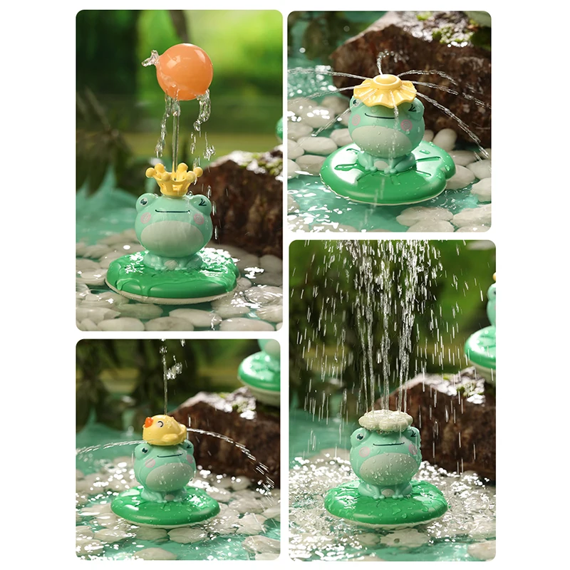 baby bath toys electric spray water floating rotation green forg sprinkler toy shower game for children kid swimming bathroom free global shipping