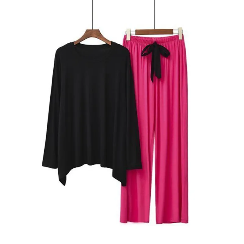 Пижамный комплект из модала с длинным рукавом женские брюки 2 предметов крутая