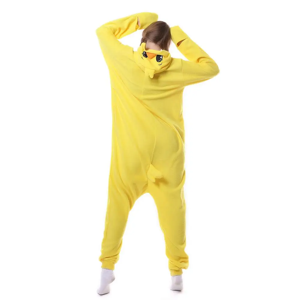 HKSNG Kigurumi флисовый желтый женский Пижамный костюм с мультяшным петухом для