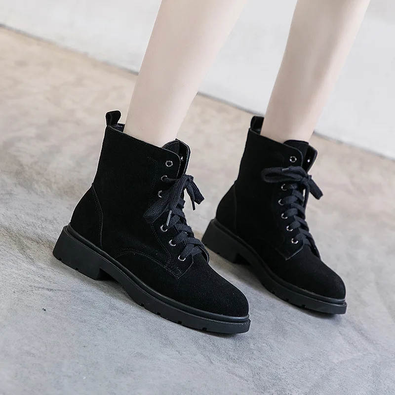 

Swonco 41-43 Genuine Leather Snow Boots Women Winter Warm Shoes Black 2020 New Ankle Boots Casual Female Winter Shoes Martin