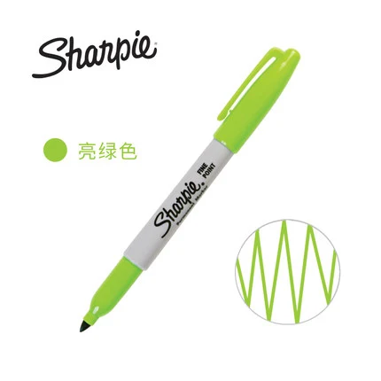 1 шт. Sharpie 31993 экологически чистый мелкий точечный Перманентный маркер 1 мм беспыльный маркер 21 цвет на выбор - Цвет: bright green