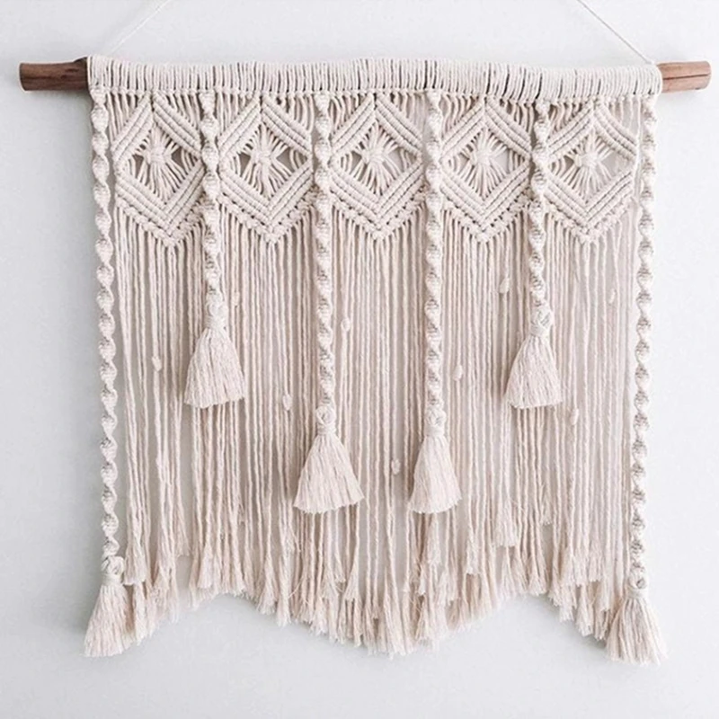 

Macrame Bobo Tapestry Wall Hanging Hand-woven Home Decoration Accessories Nordic Art Tassel For Apartment Dorm Bedroom