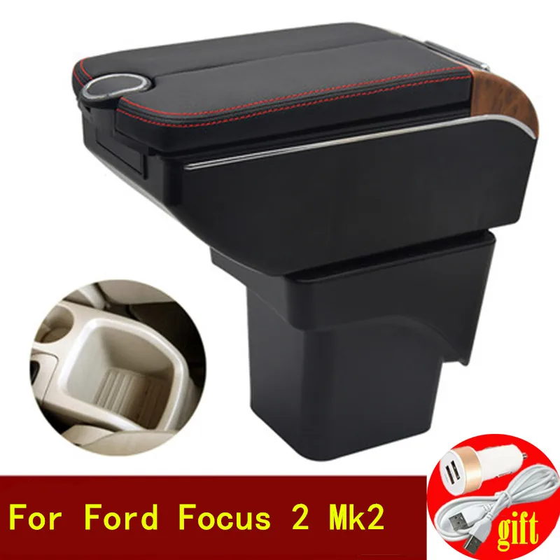 Подлокотник для Ford Focus 2 mk2 подлокотник две двери 7USB центральный пульт ящик