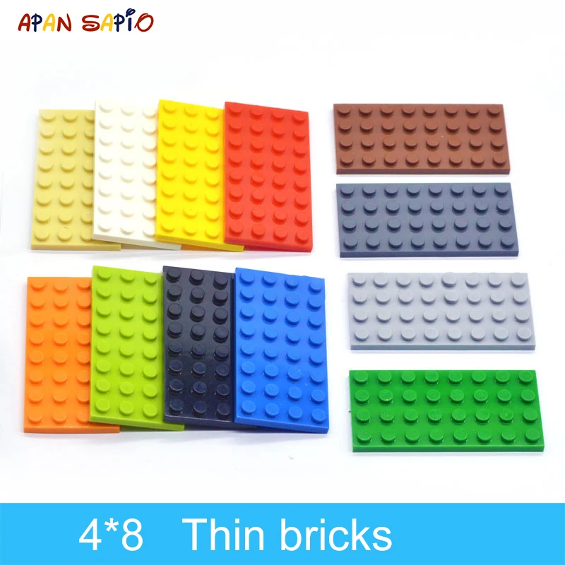 15pcs DIY Building Blocks Thin Figures Bricks 4x8 Dots 12Color Educational Creative Compatible With Brand Toys for Children 3035